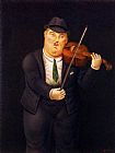 Fernando Paintings - Violinista by Fernando Botero